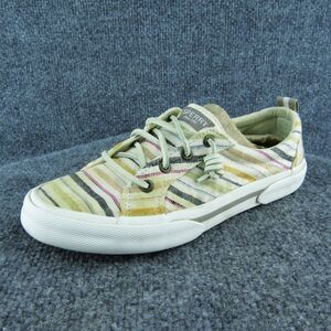 SPERRY Pier Wave Woven Women Boat Shoe Multicolor Fabric Lace Up Size 6.5 Medium